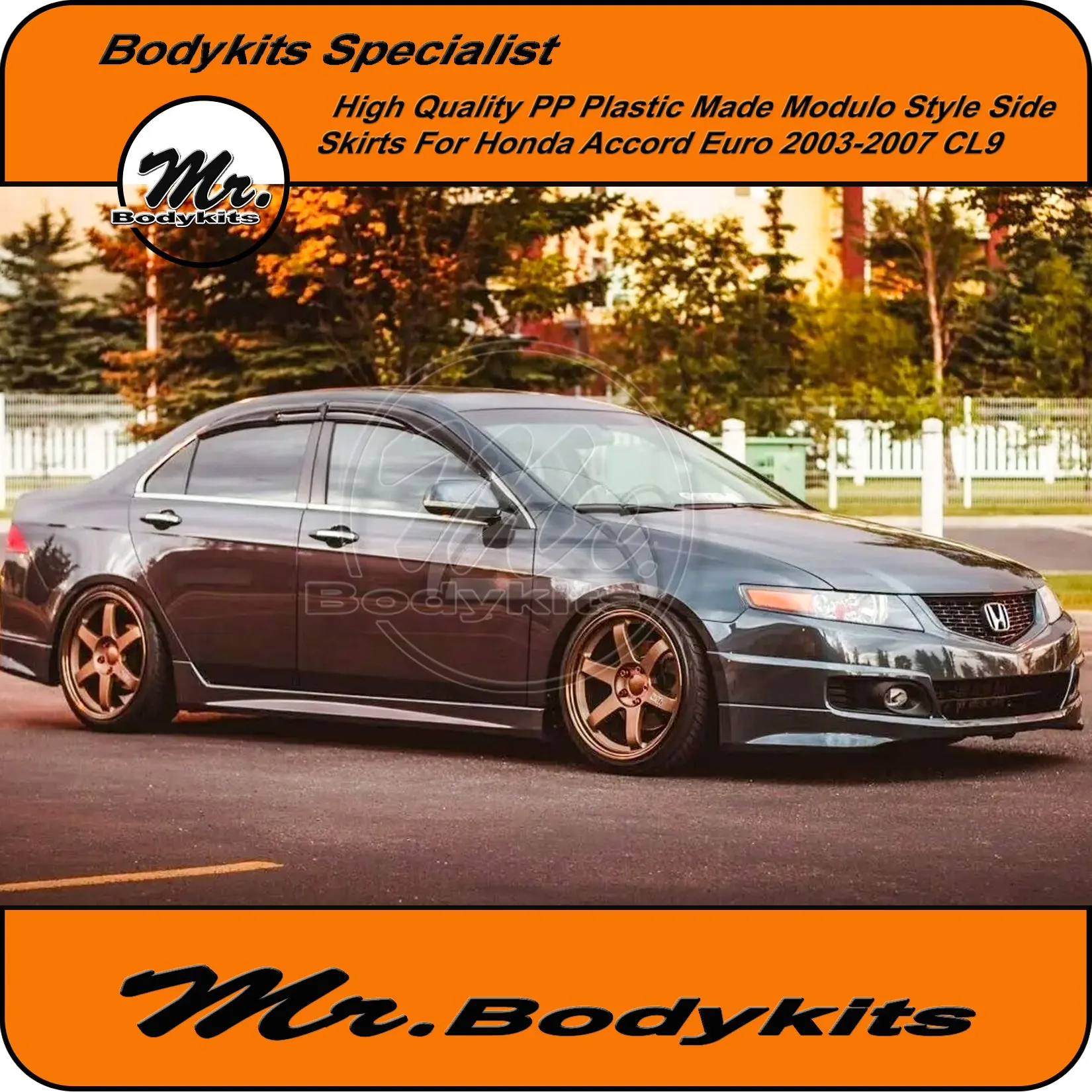 Modulo Style Side Skirts For Honda Accord Euro 2003-2007 CL9, Highest Quality PP Plastic Made