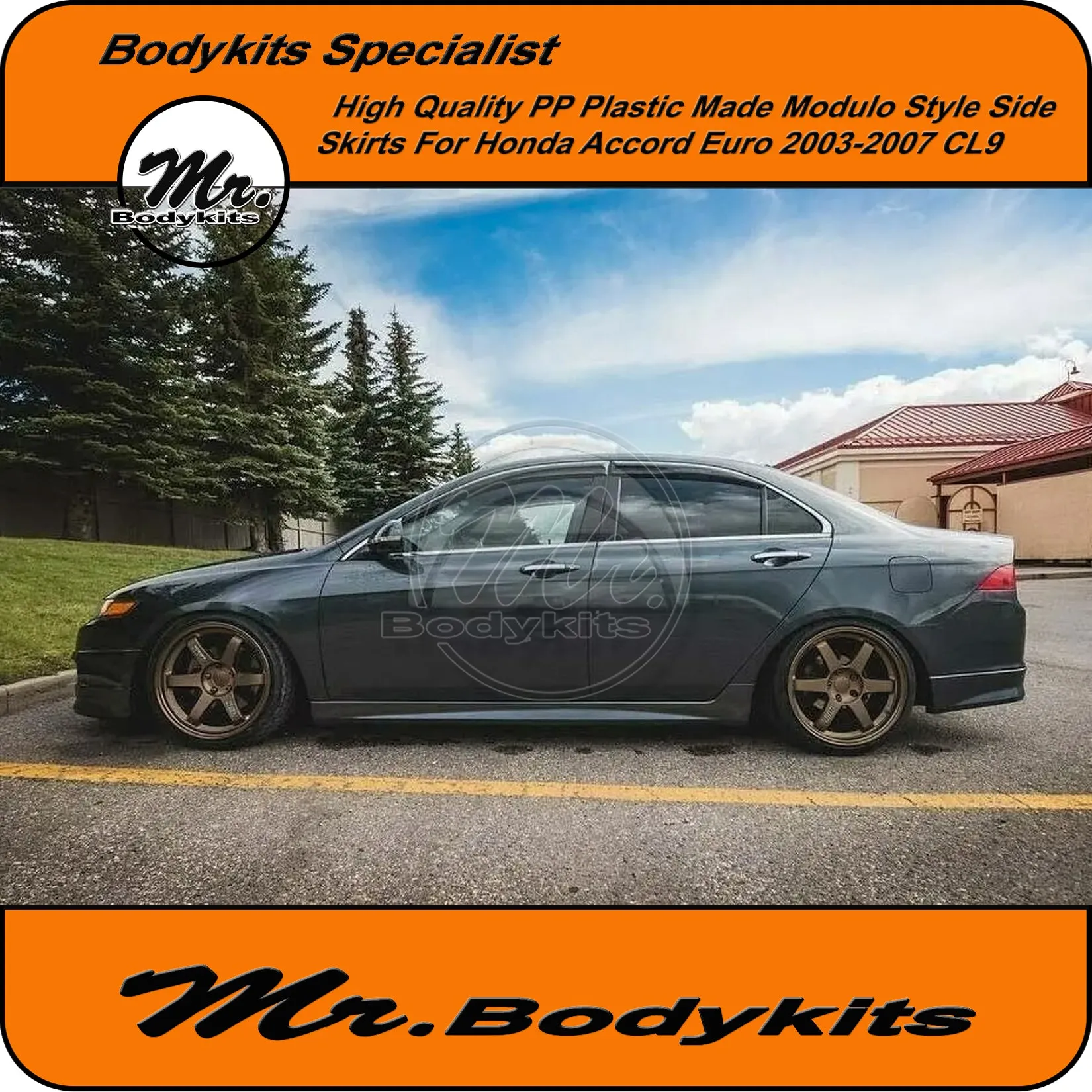 Modulo Style Side Skirts For Honda Accord Euro 2003-2007 CL9, Highest Quality PP Plastic Made