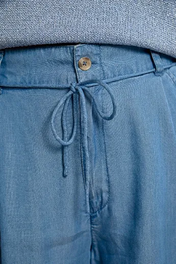 Molly Bracken High Waisted Tencel Denim Blue Shorts