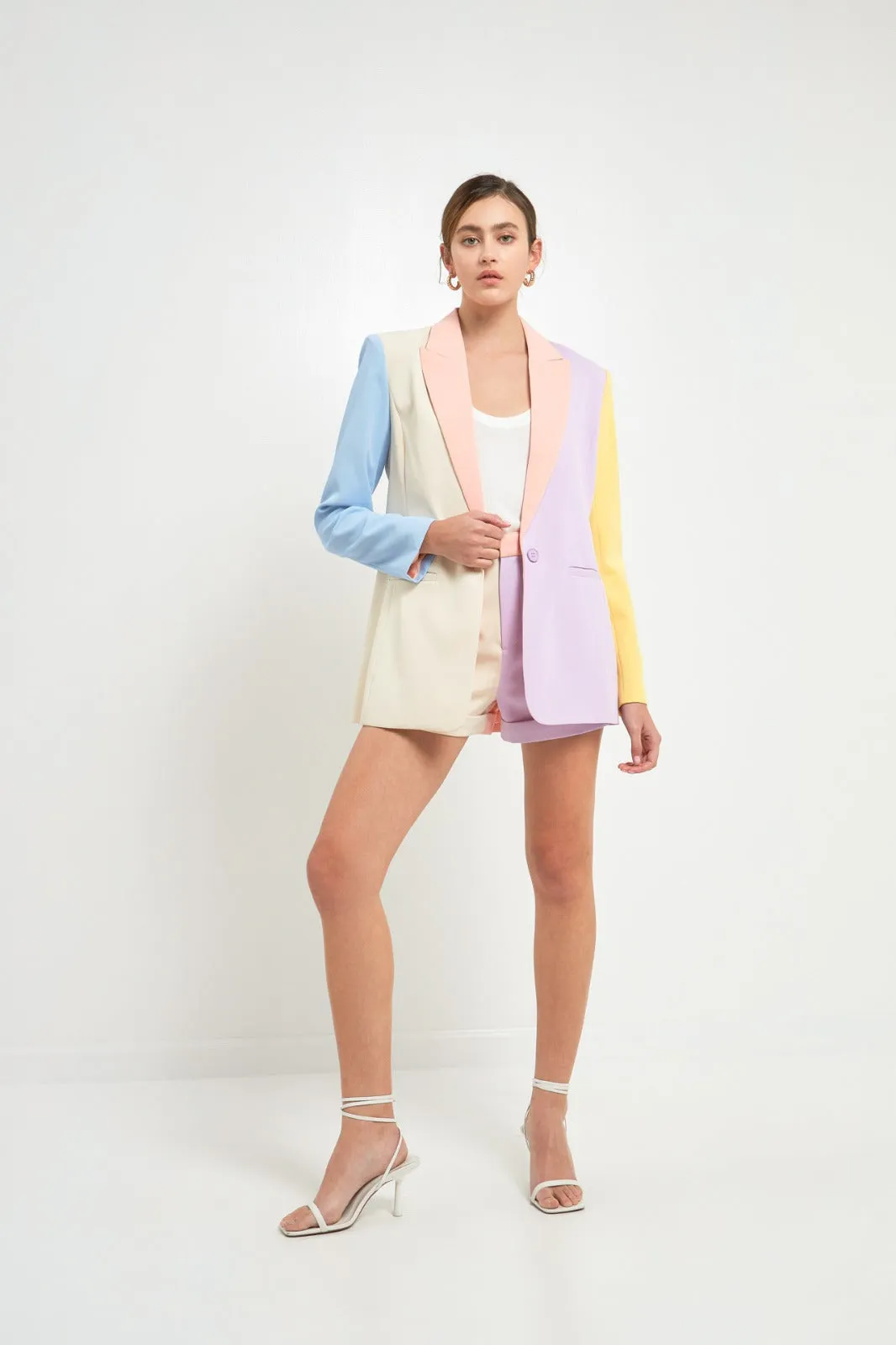 Multi Color Block Blazer
