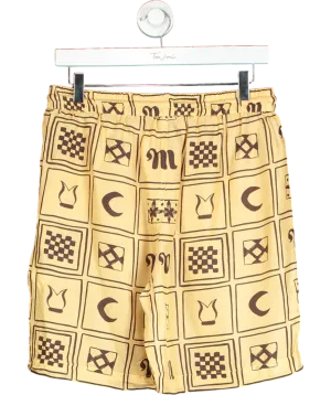Nanushka Orange Printed Silk-twill Shorts UK M