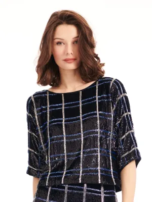 NAVY PLAID DOLMAN