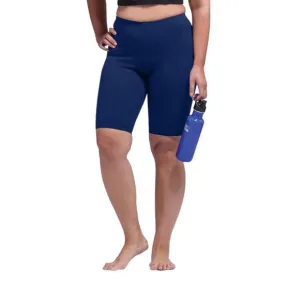 NEW ON THE PLUS SIDE plus size solid cotton lycra bike shorts in navy