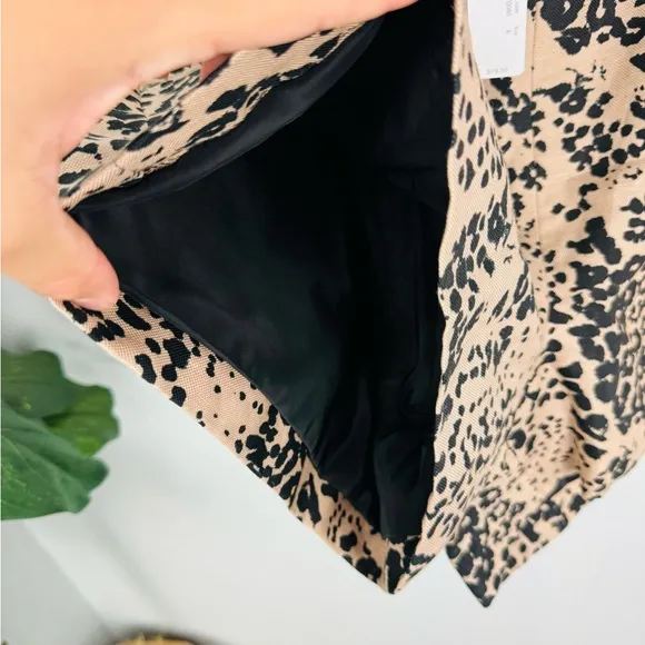 NWT J. Crew High Rise Linen Trouser Short in Leopard Print 6
