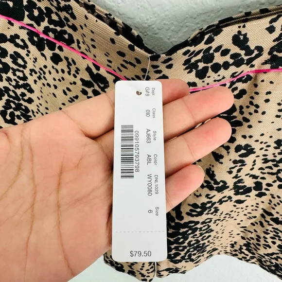 NWT J. Crew High Rise Linen Trouser Short in Leopard Print 6
