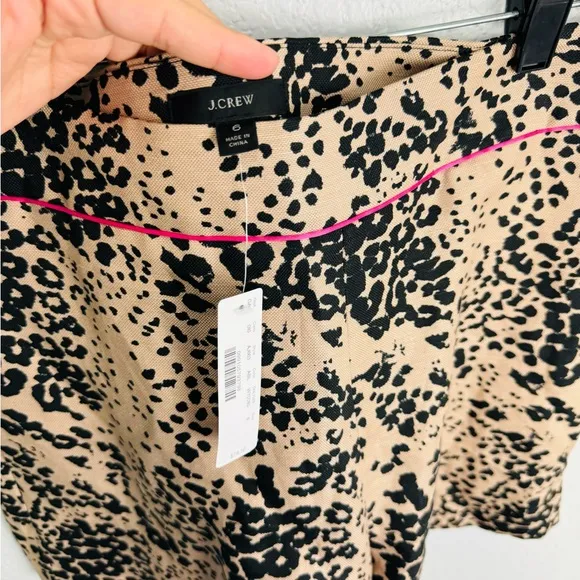 NWT J. Crew High Rise Linen Trouser Short in Leopard Print 6