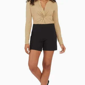 NWT SPANX- Polished 6” Stretch-Cotton Shorts Black
