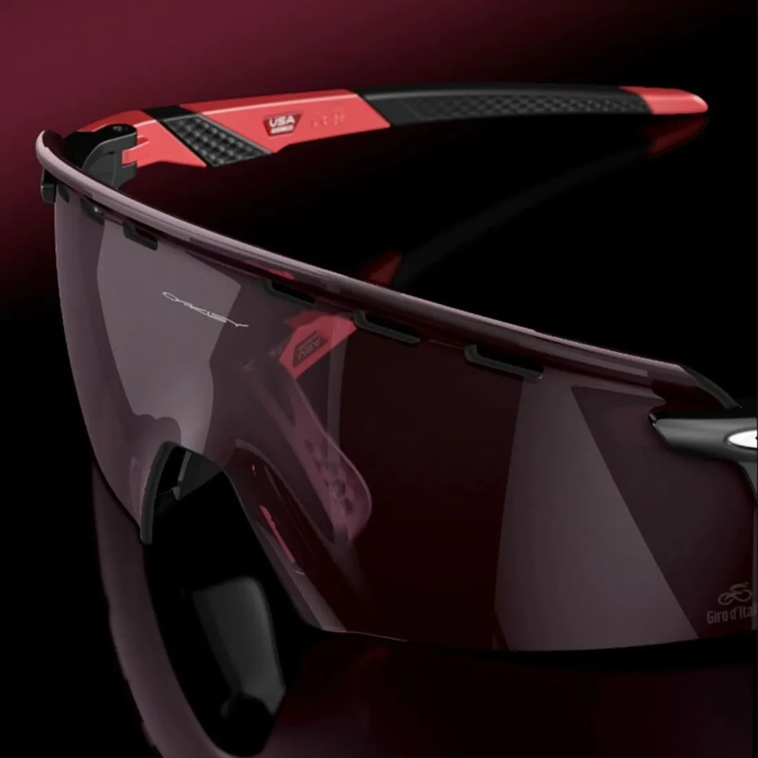 Oakley Encoder Strike Vented Giro D'Italia Sunglasses - Pink Stripes/Prizm Road Black