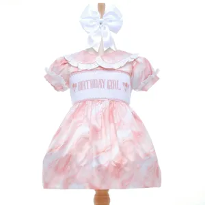 Ocean Baby Birthday Girl Smocked Petticoat Layered Marble Dress - (9M-7Yrs)