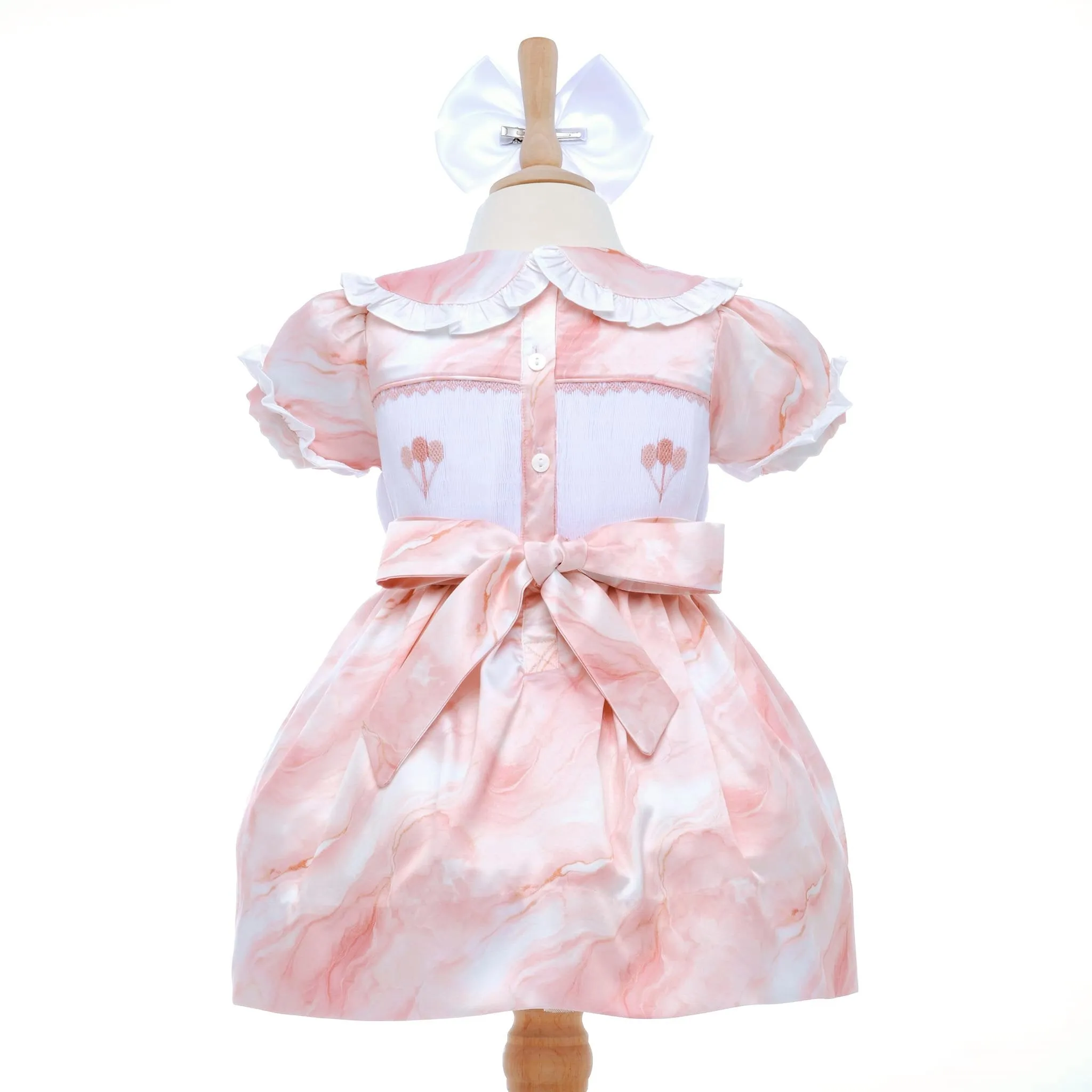Ocean Baby Birthday Girl Smocked Petticoat Layered Marble Dress - (9M-7Yrs)