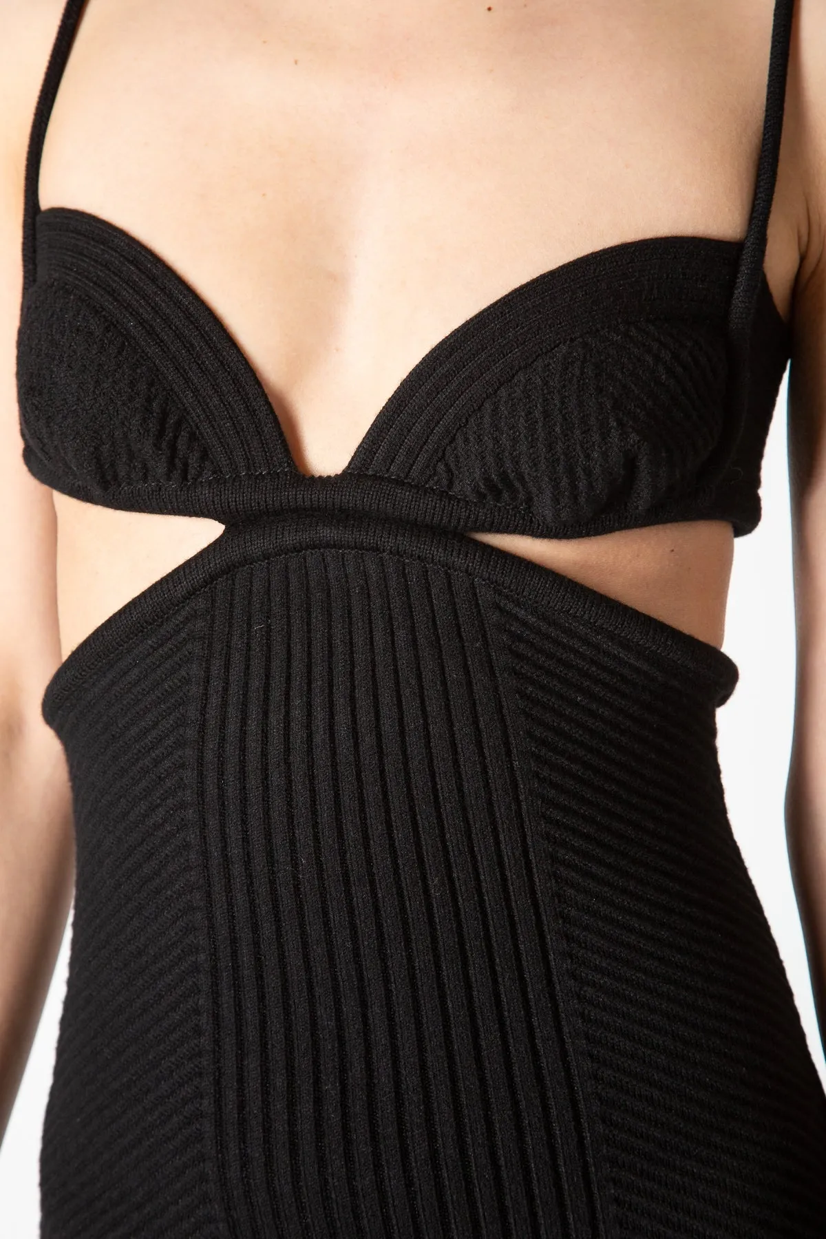 OFF-WHITE | CUT OUT RIB MINI DRESS