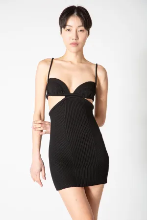 OFF-WHITE | CUT OUT RIB MINI DRESS