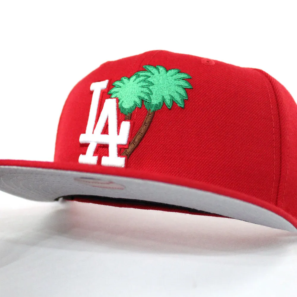 Palm Tree Los Angeles Dodgers New Era 59Fifty Fitted Hat (Red Gray Under Brim)