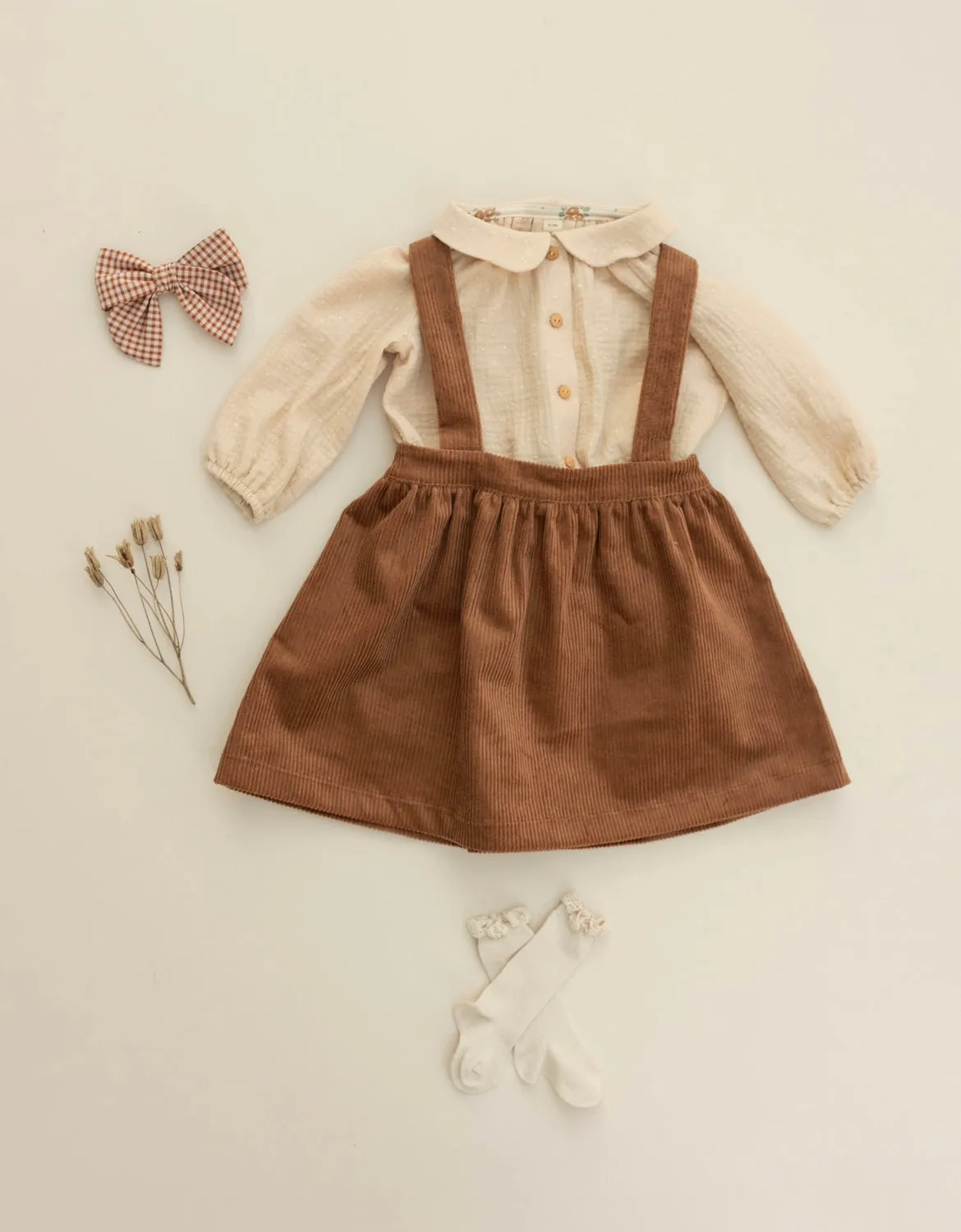 Pinafore Skirt - Corduroy Black