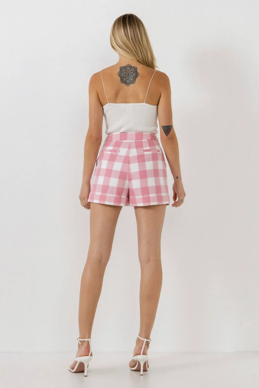 Pink Gingham Shorts