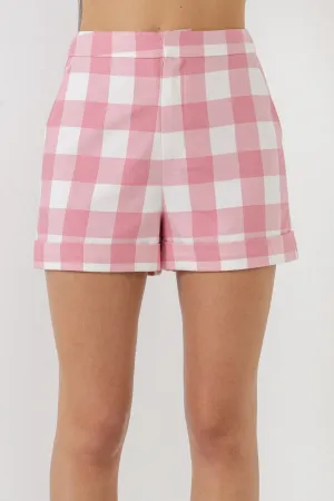 Pink Gingham Shorts