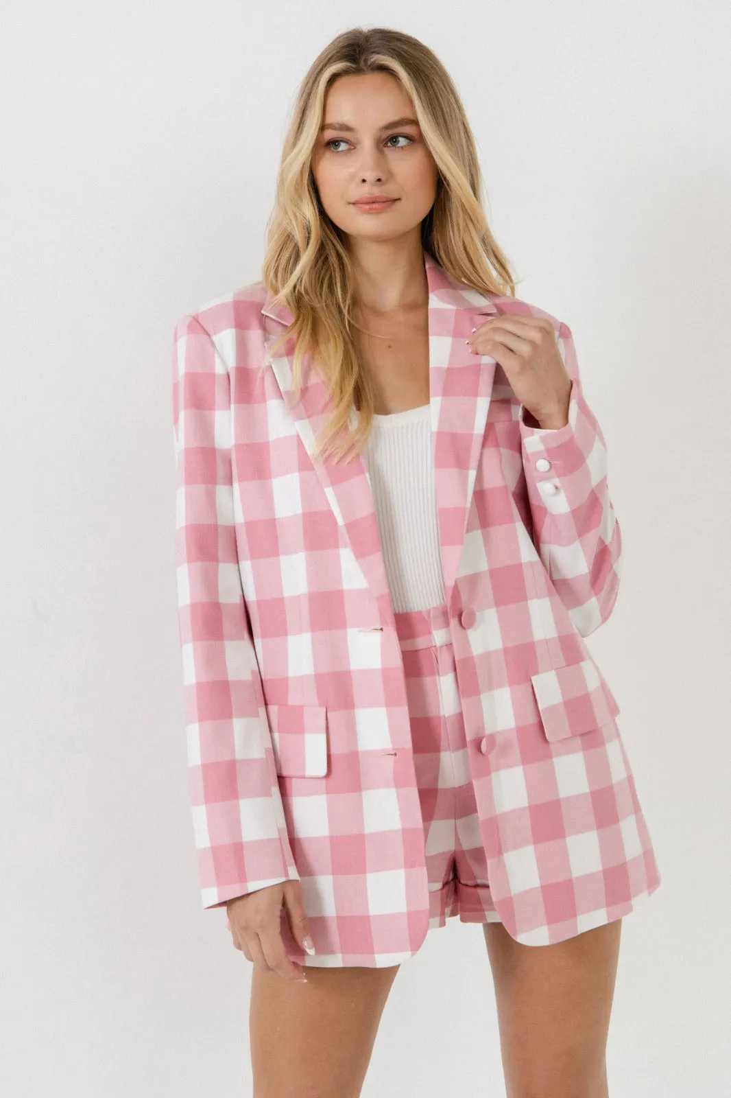 Pink Gingham Shorts