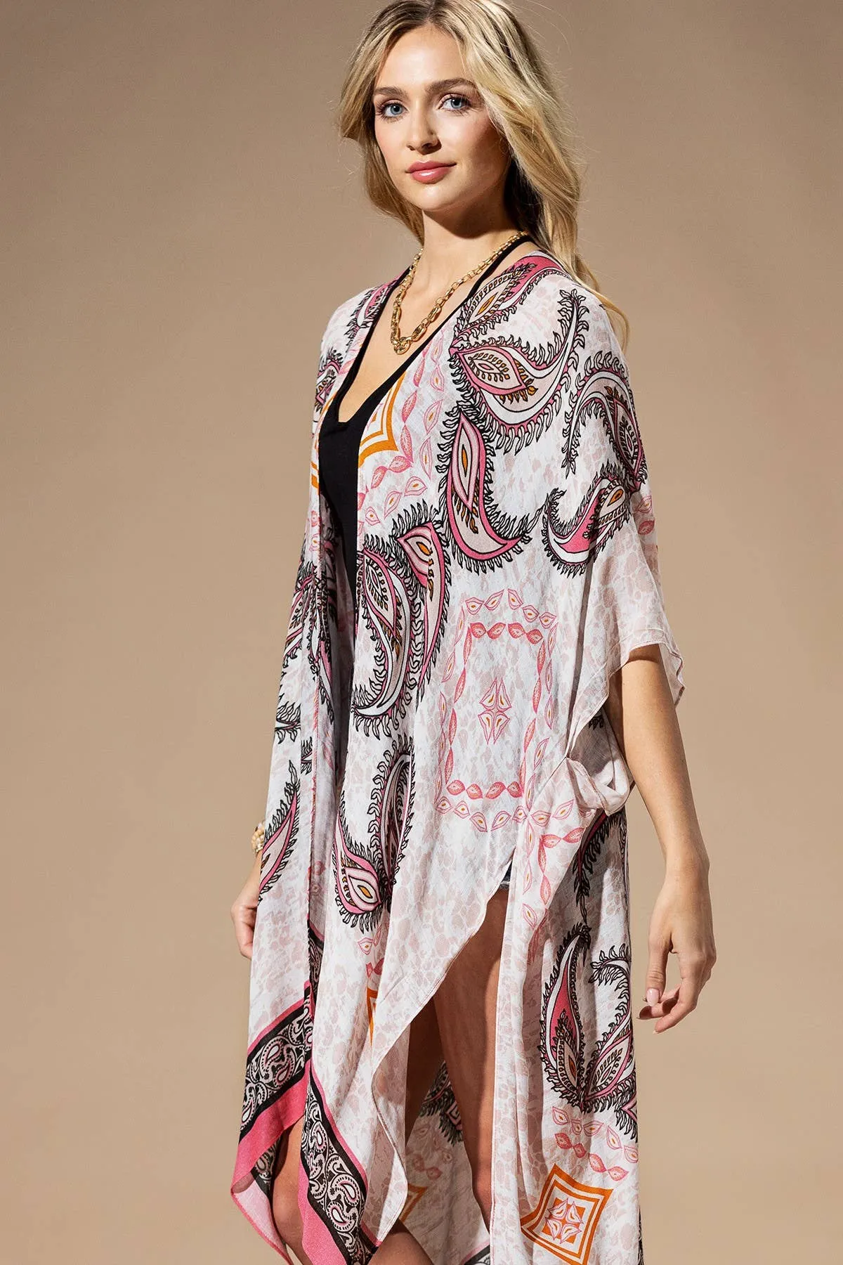 Pink Paisley Kimono