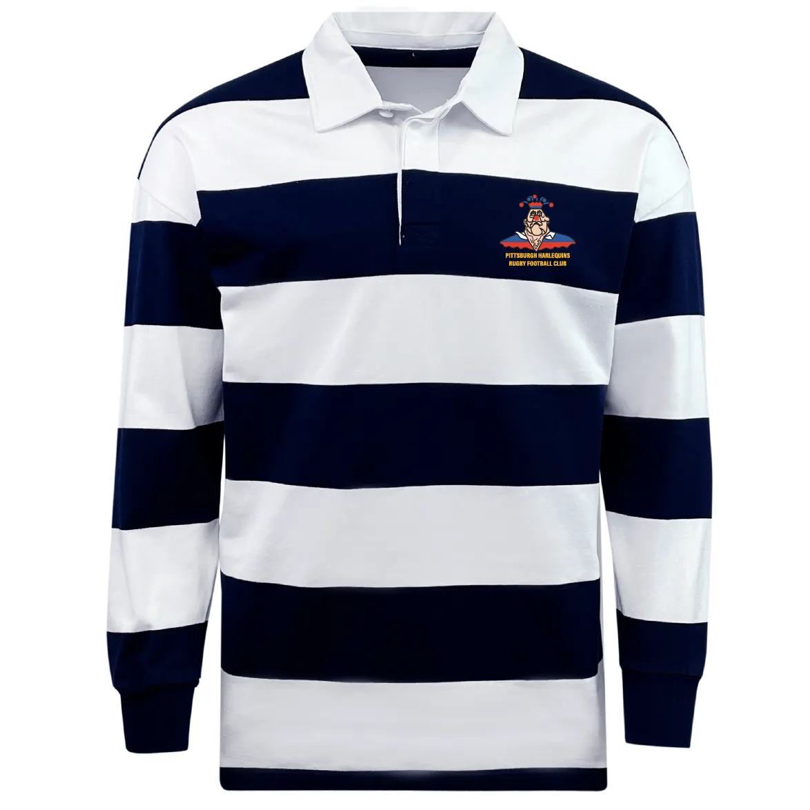 Pittsburgh Harlequins Rugby Classic Long Sleeve Hooped Rugby Jersey
