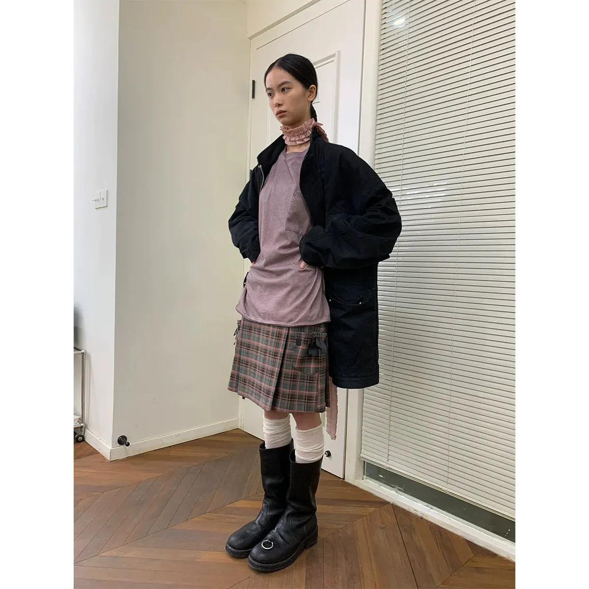 Plaid Pleated Skirt