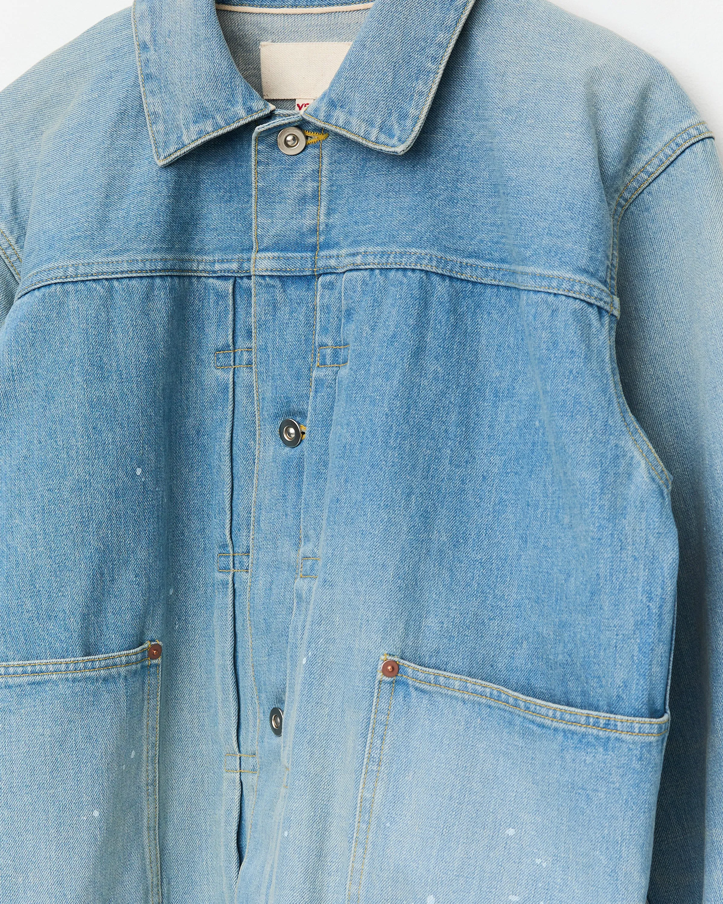 Pleats Blouse, Light Indigo