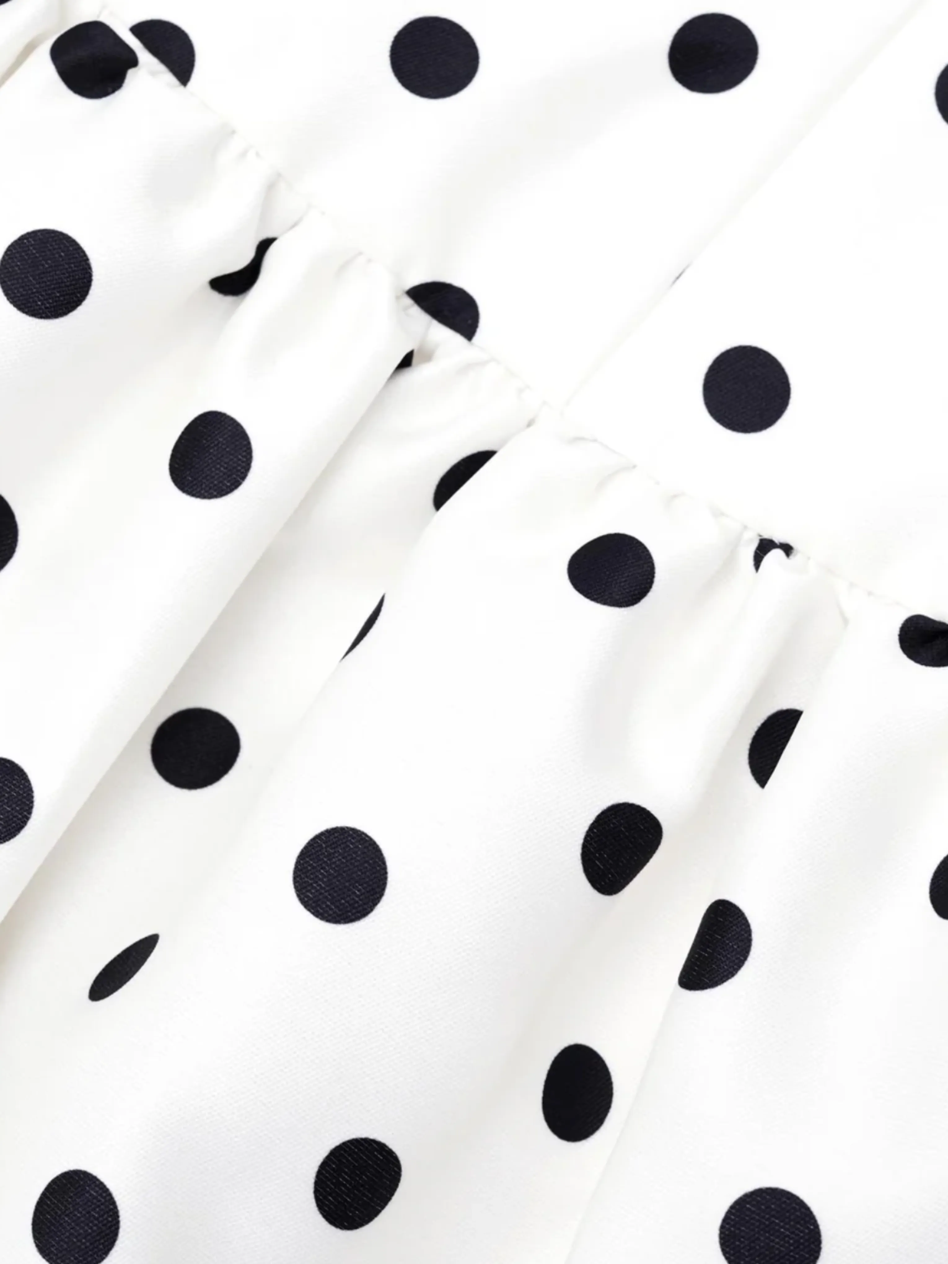 Polka Dot Taffeta Midi Dress in Cream