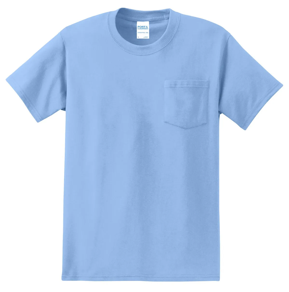 Port & Company Tall Essential Pocket Tee. PC61PT Light Blue Tall