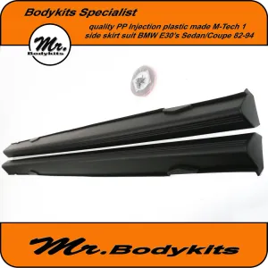 PP Plastic M-Tech 1 Side Skirt Suit BMW E30 1982-1994 Sedan/Coupe, By Mr Bodykits