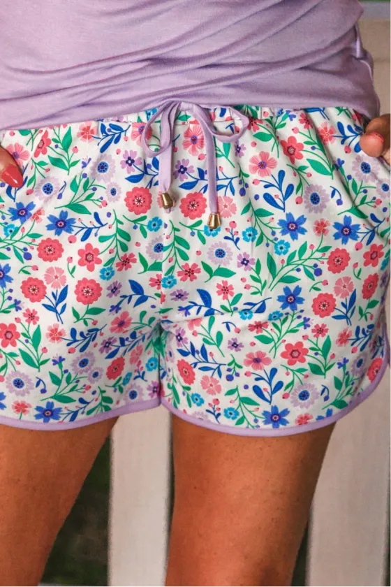 PREORDER-Lavender Fields Floral Everyday Shorts