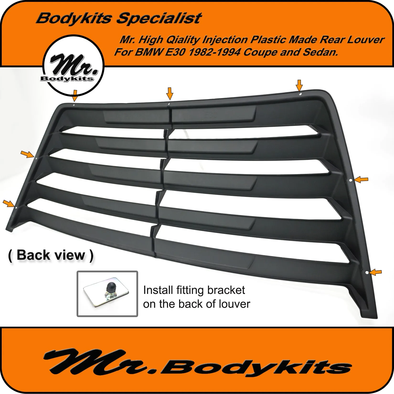 Quality Injection Plastic Made Rear Windcreeen Louver Blind For BMW E30 1982-1994