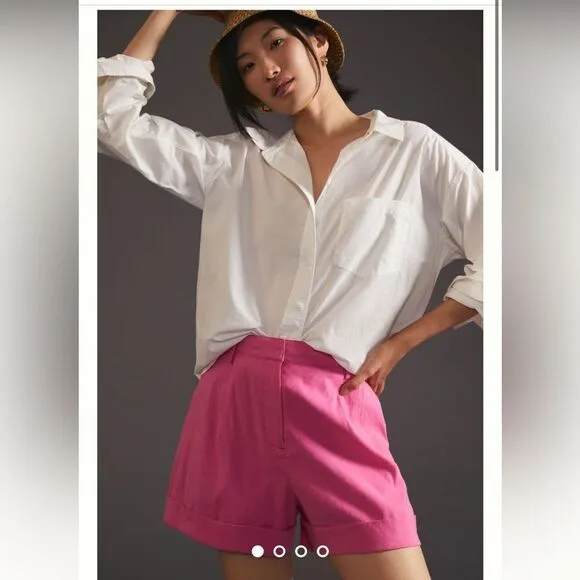 Rag and Bone Linen Ivy Shorts in Pink, Size 4, NWT