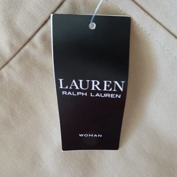 Ralph Lauren Stretch Shorts Women's Plus Size 20W Beige Twill