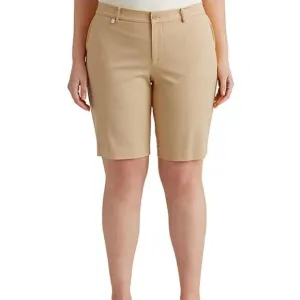 Ralph Lauren Stretch Shorts Women's Plus Size 20W Beige Twill