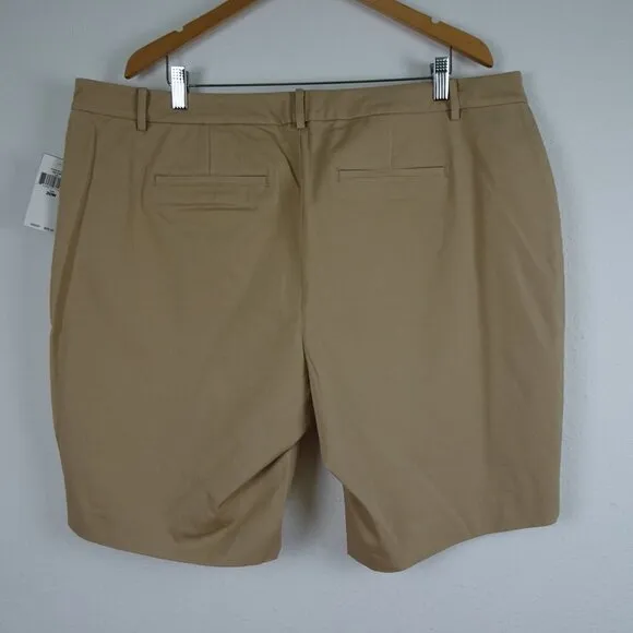 Ralph Lauren Stretch Shorts Women's Plus Size 20W Beige Twill