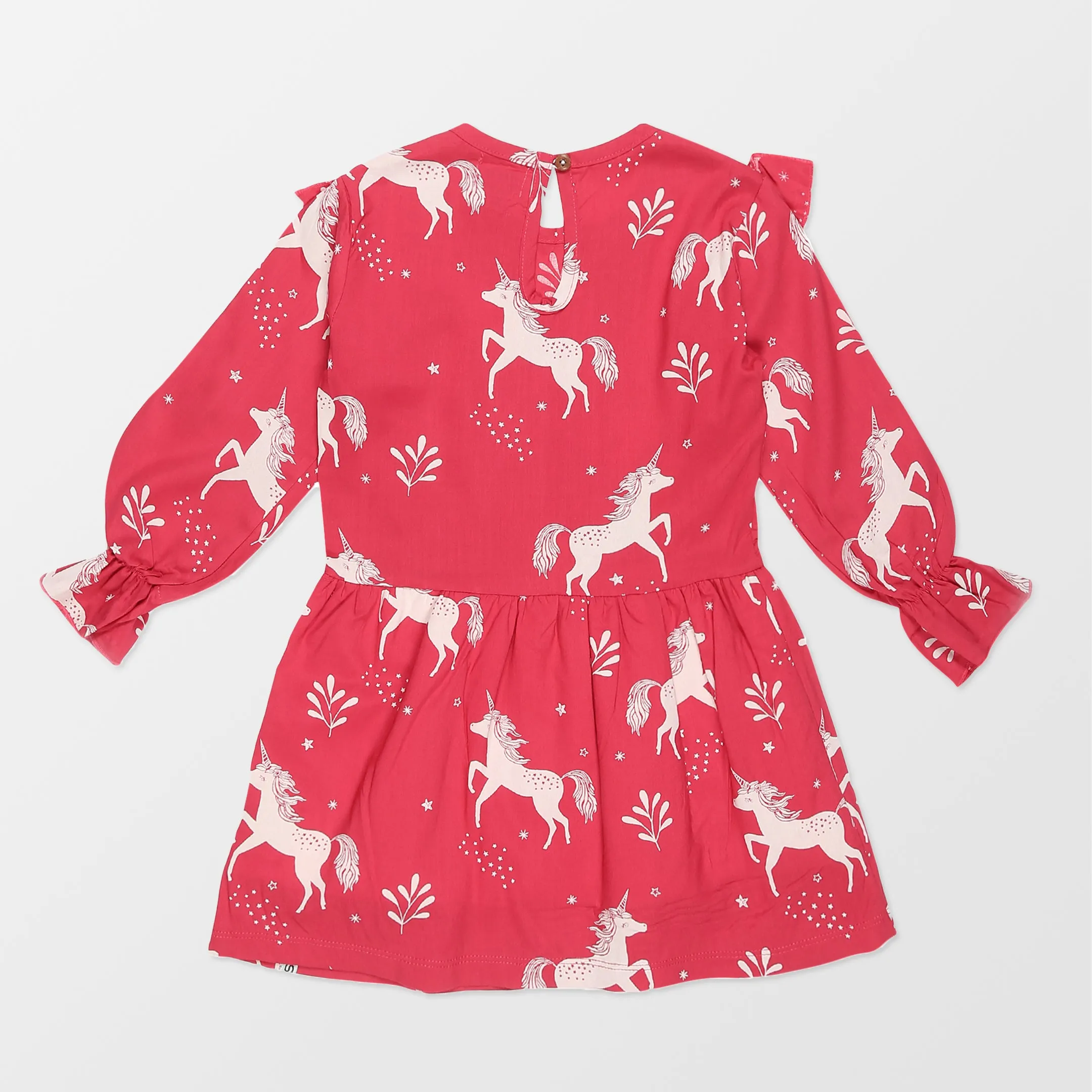 Red Unicorn Print Dress