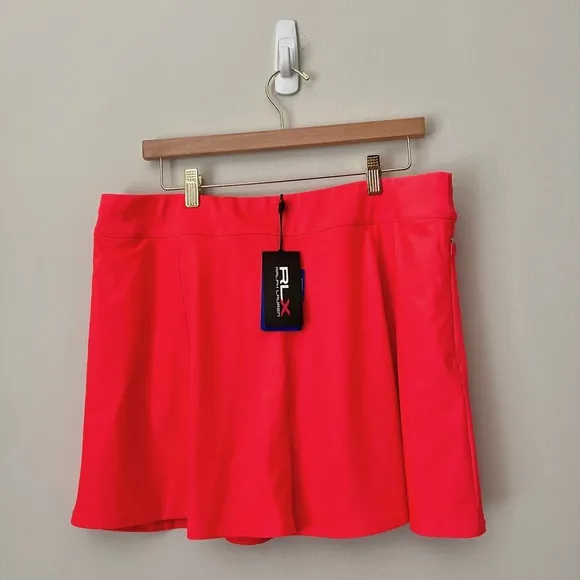 RLX Ralph Lauren Blaze Red Tennis Golf Prep Mini Skort