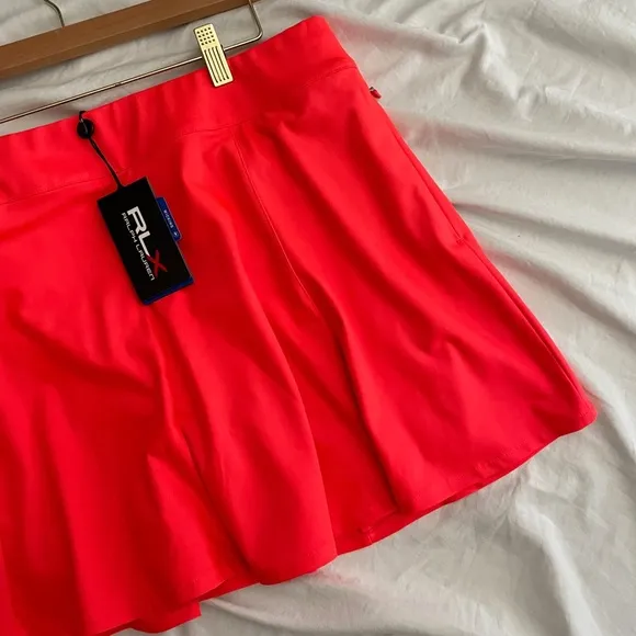 RLX Ralph Lauren Blaze Red Tennis Golf Prep Mini Skort