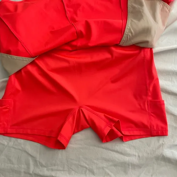 RLX Ralph Lauren Blaze Red Tennis Golf Prep Mini Skort