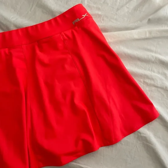 RLX Ralph Lauren Blaze Red Tennis Golf Prep Mini Skort