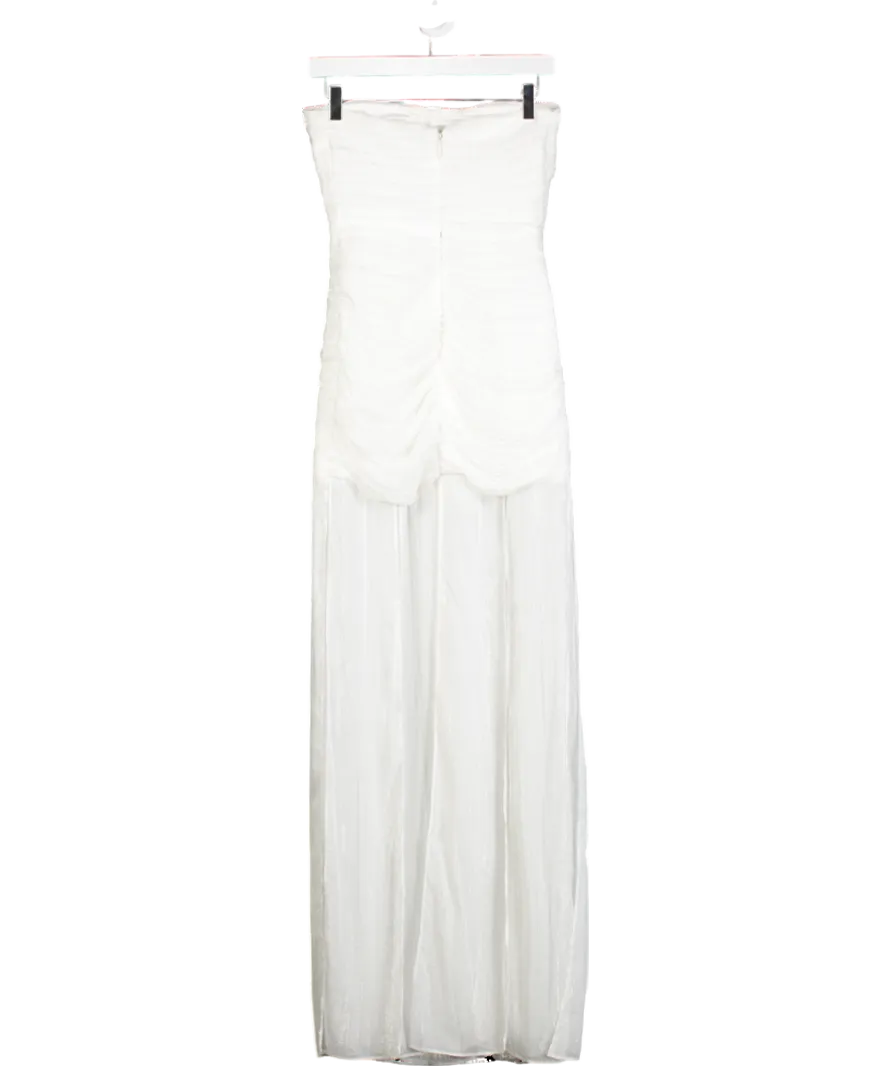 Rotate Birger Christensen White Leia Strapless Maxi Dress UK 8
