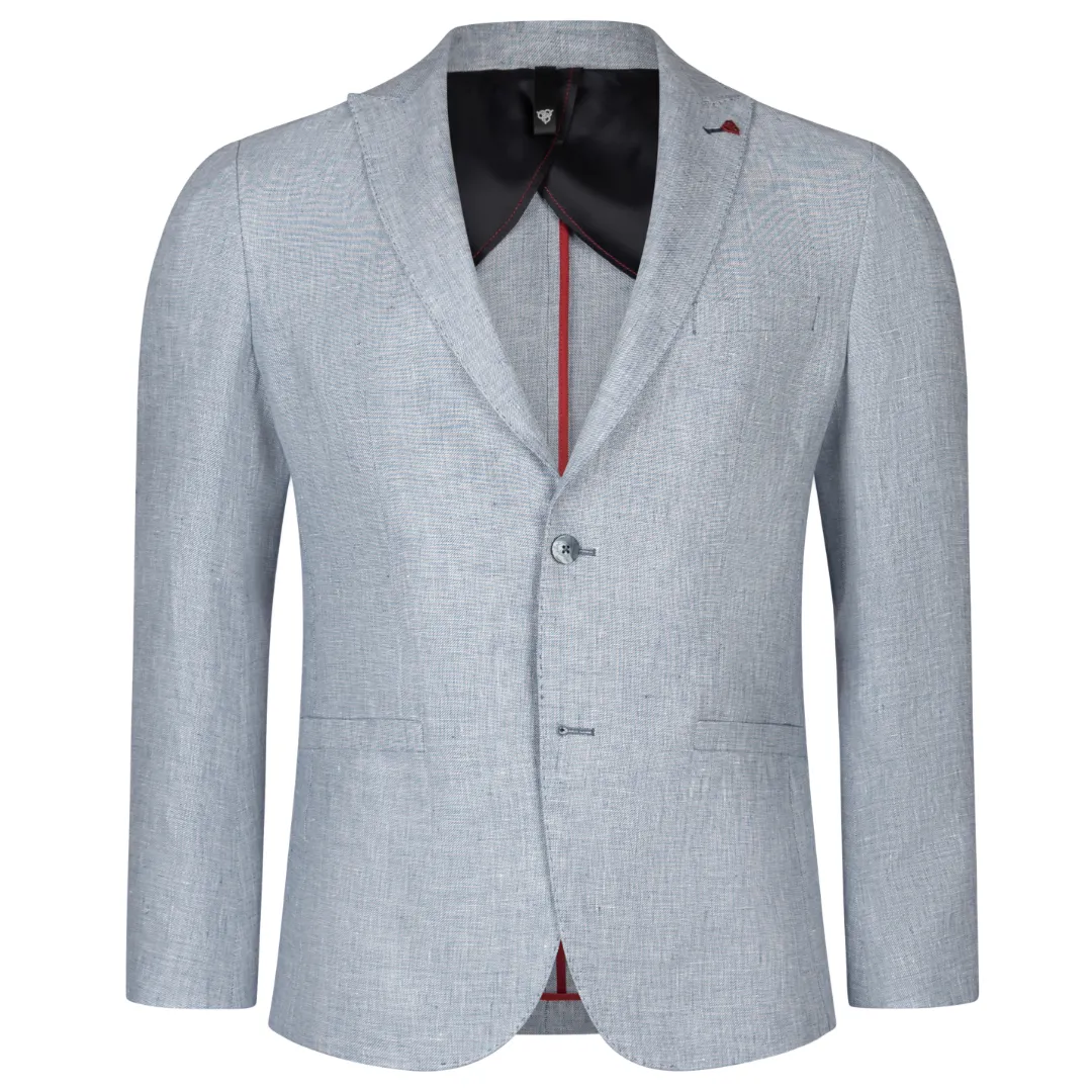 Roy Robson Slim Fit Linen Jacket - Light Blue