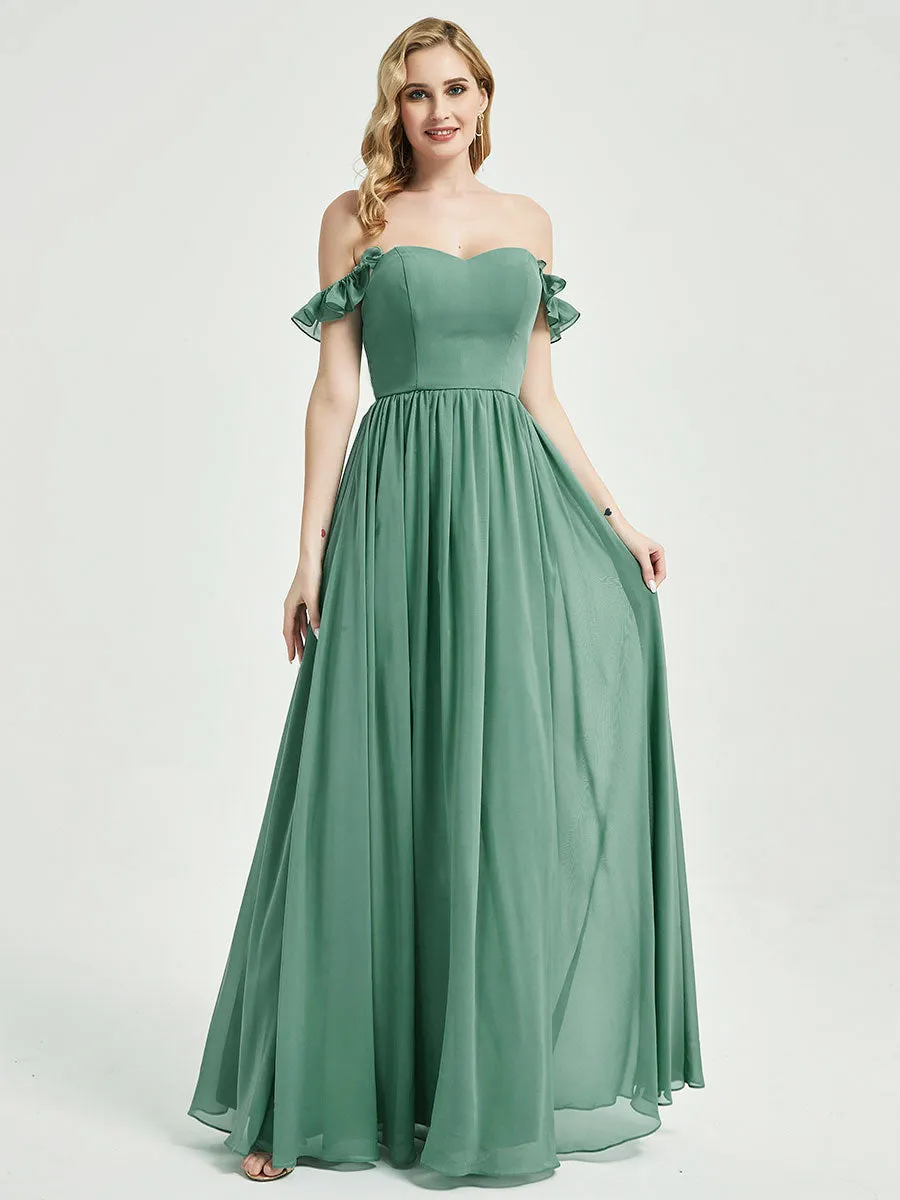 Royal Purple 3 In 1 Convertible Chiffon Floor Length Bridesmaid Dress