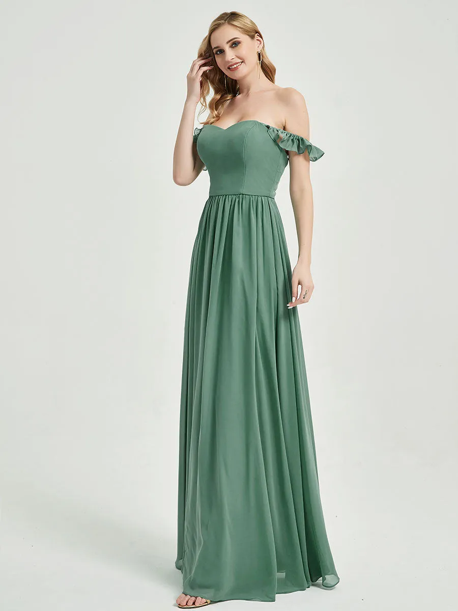 Royal Purple 3 In 1 Convertible Chiffon Floor Length Bridesmaid Dress