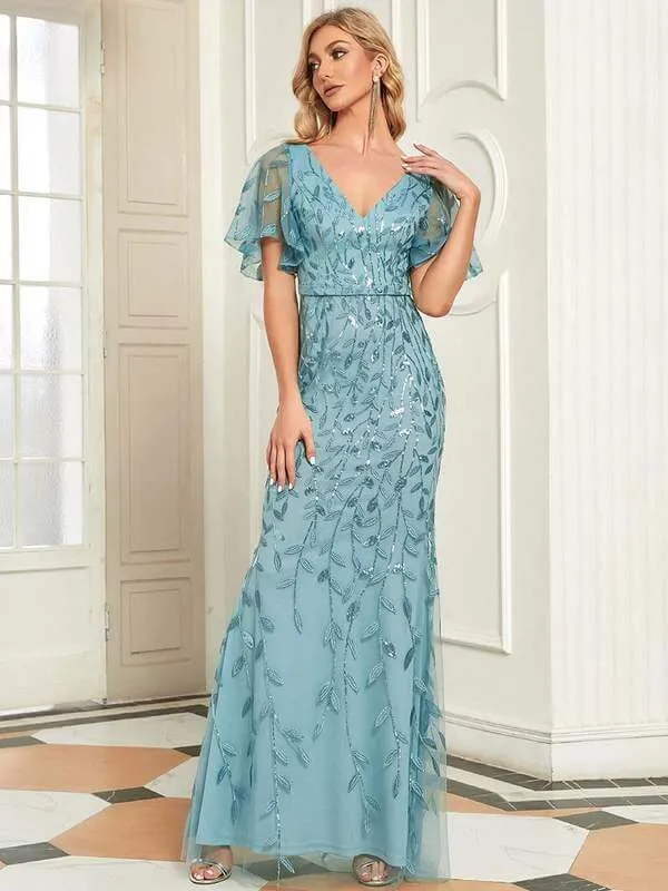 Roycebridal Eliza tulle sleeve mother of bride or bridesmaid dress