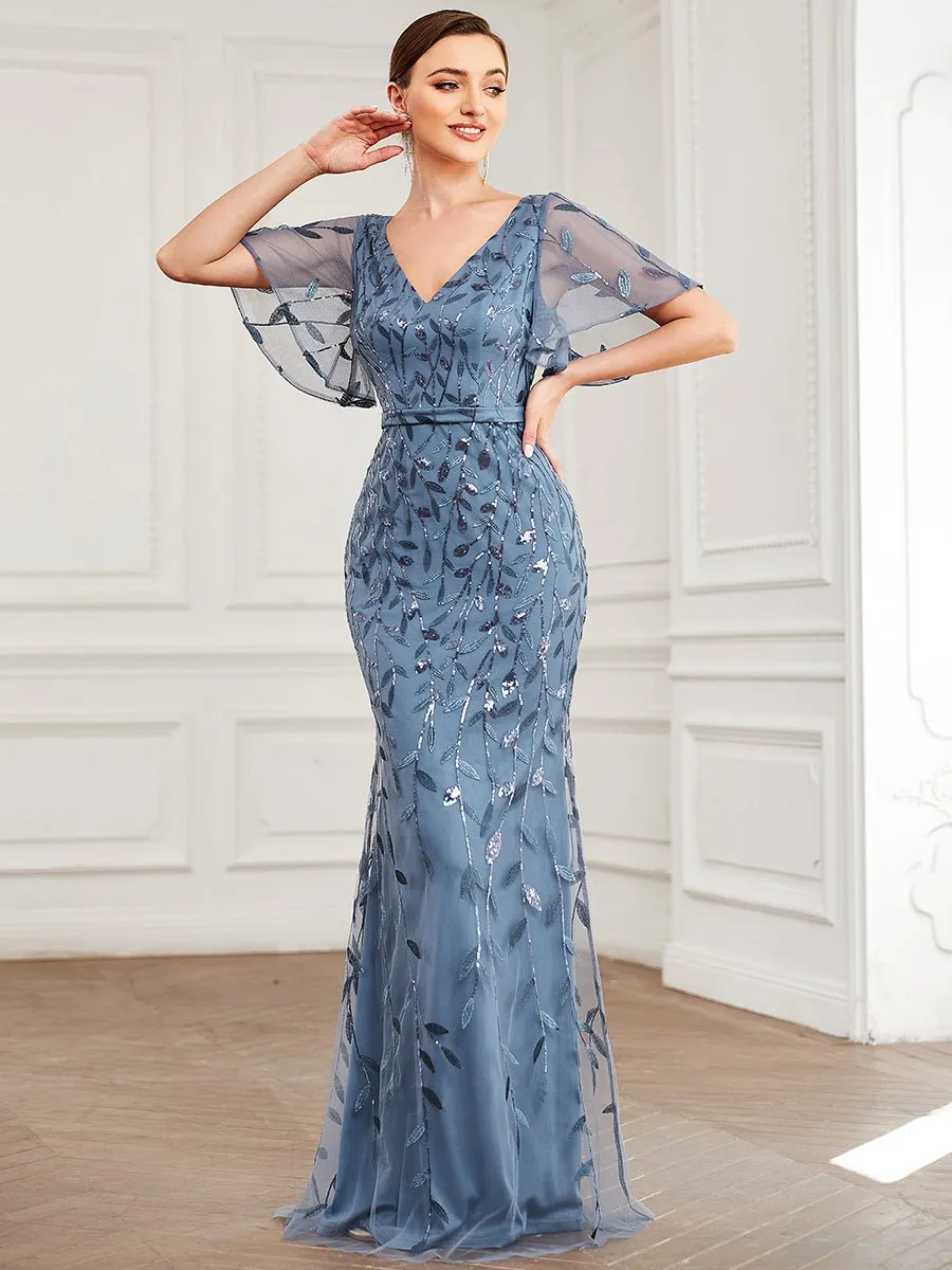 Roycebridal Eliza tulle sleeve mother of bride or bridesmaid dress