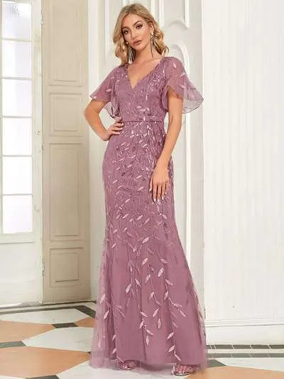 Roycebridal Eliza tulle sleeve mother of bride or bridesmaid dress