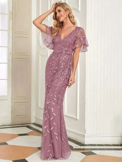 Roycebridal Eliza tulle sleeve mother of bride or bridesmaid dress