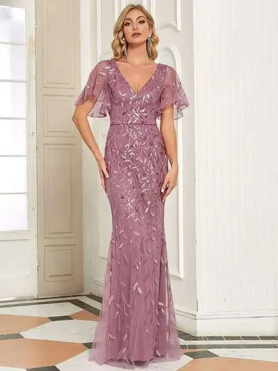 Roycebridal Eliza tulle sleeve mother of bride or bridesmaid dress