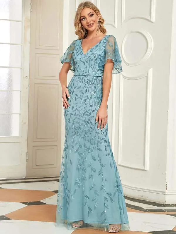 Roycebridal Eliza tulle sleeve mother of bride or bridesmaid dress