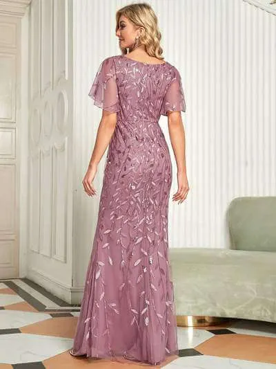 Roycebridal Eliza tulle sleeve mother of bride or bridesmaid dress